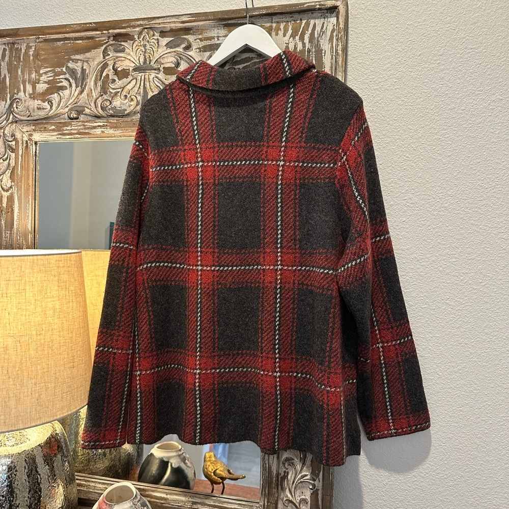 ☀️ New! J. JILL Plaid Sweater Cardigan Jacket - Picture 11 of 12